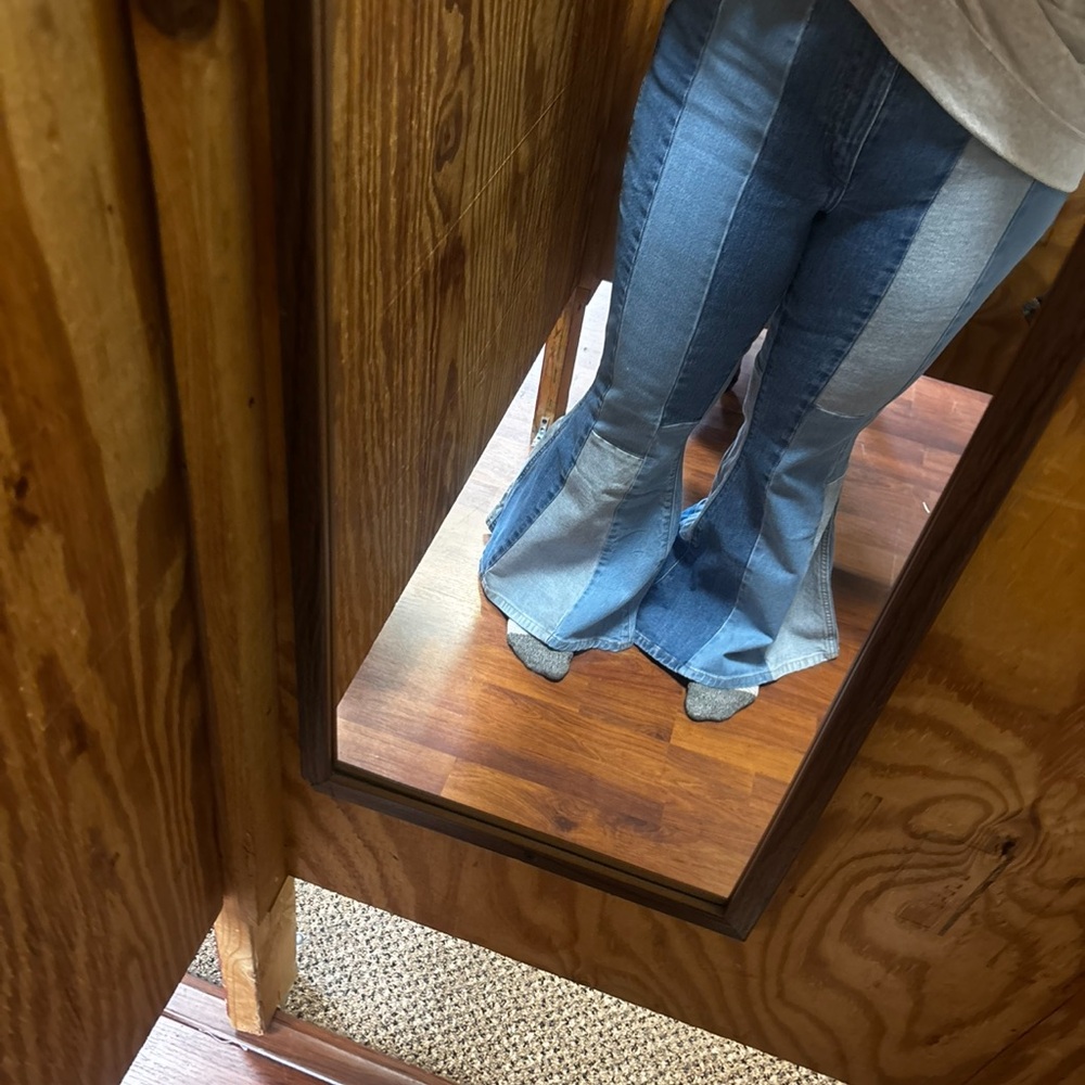 Wrangler patchwork bell bottom jeans by Lainey Wilson